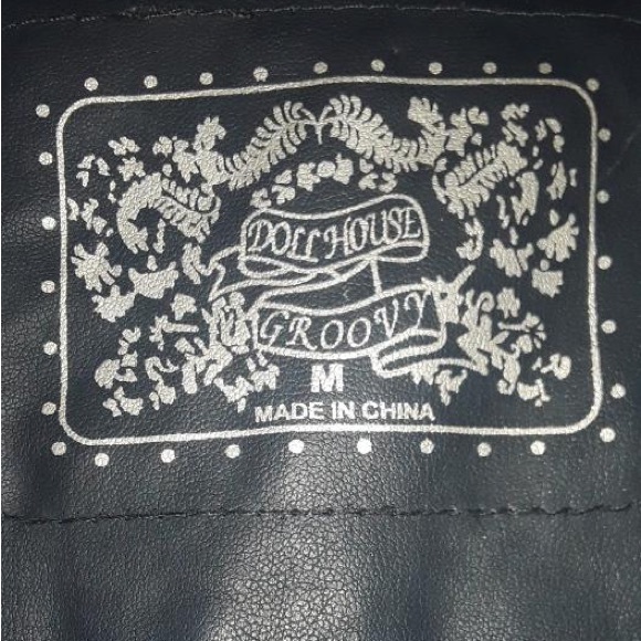 Dollhouse groovy polyester jacket size medium faux leather - Picture 2 of 3